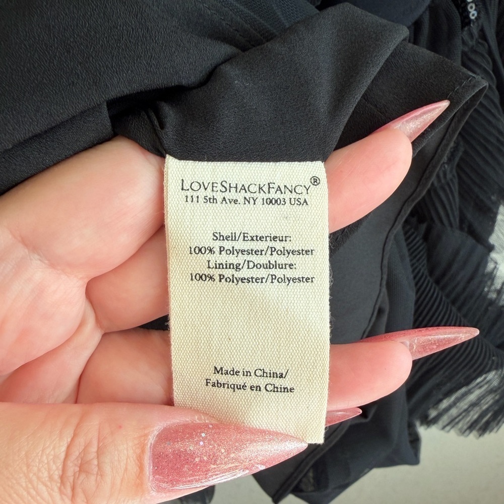 LOVESHACKFANCY Callaia Dress in Black - Picture 14 of 14